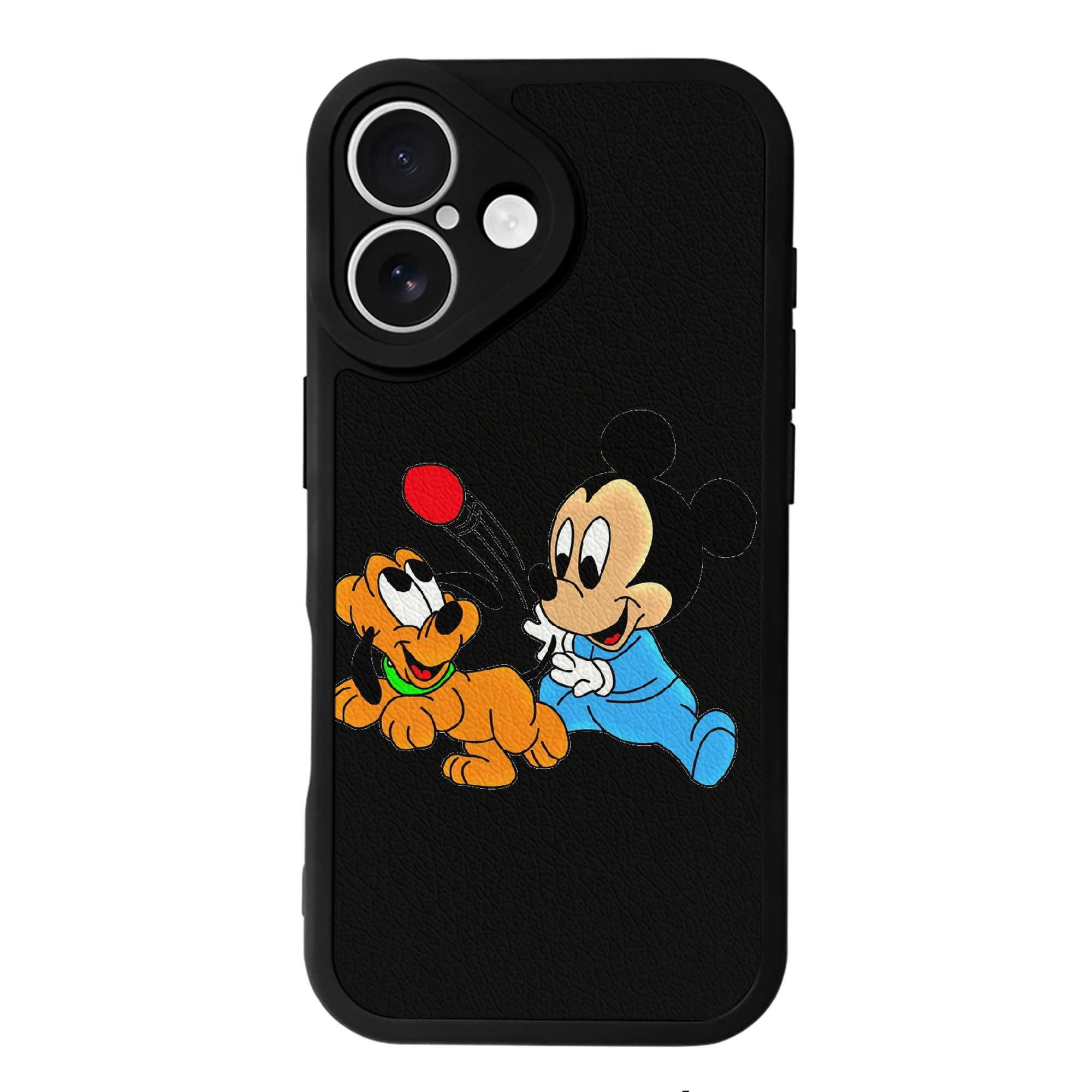 （画像用） ミッキーマウス Mickey Mouse 【iPhone 16シリーズ対応】シリコンスマホケース（レザー調） 材質：シリコン